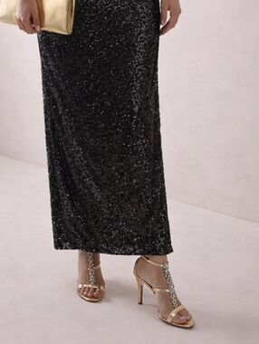 Jewel Badgley Mischka Mica Gold Jeweled Heels Size 10 NEW & Box